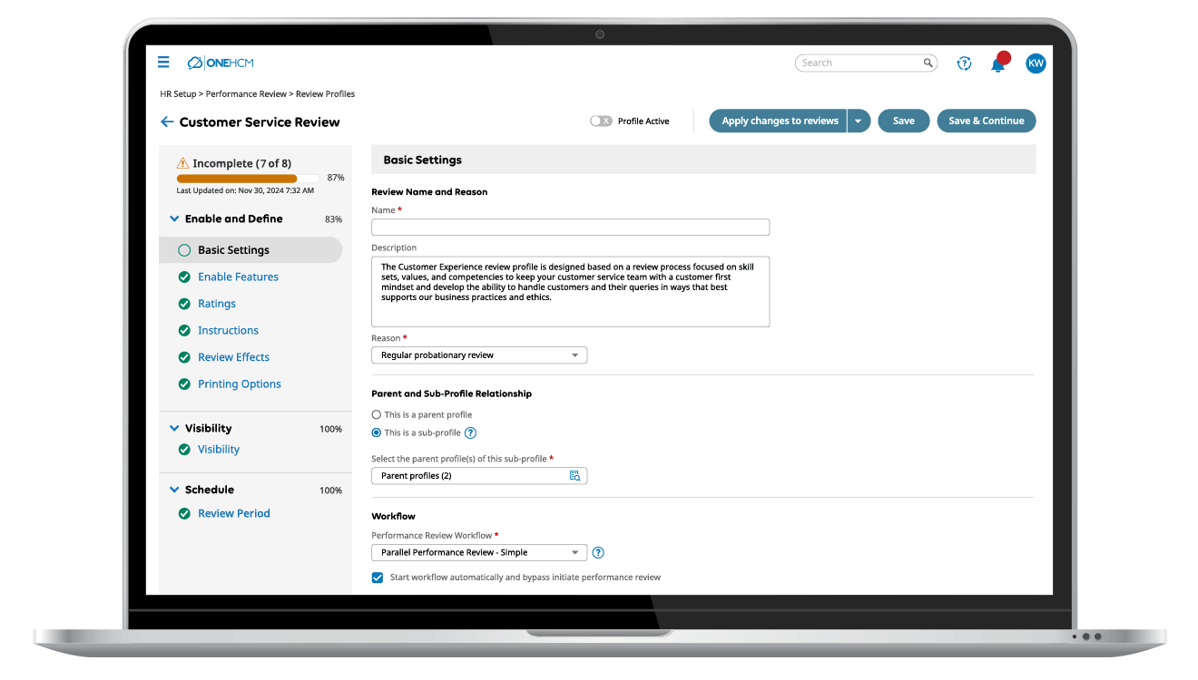 OnePoint HCM - Performance - Creating a Review (Use on White Background)