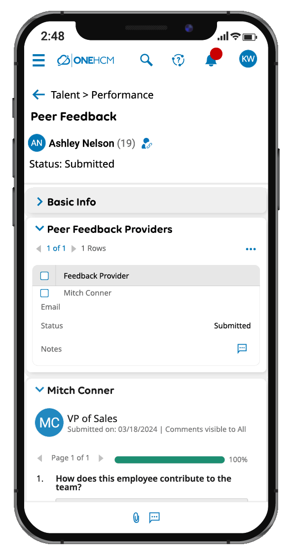 OnePoint HCM - Performance - Peer Feedback (Use on Any Background)