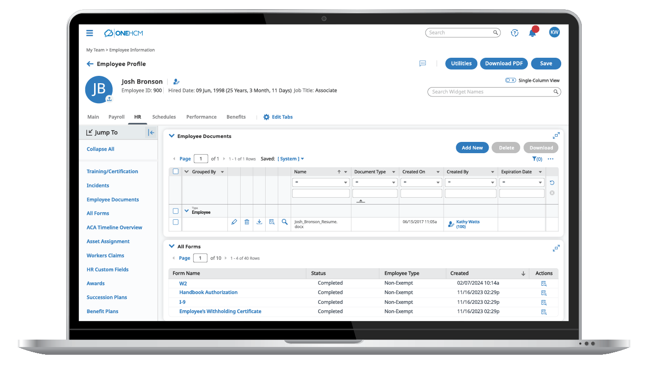 OnePoint HCM - HR - Employee Profile (Use on Any Background)
