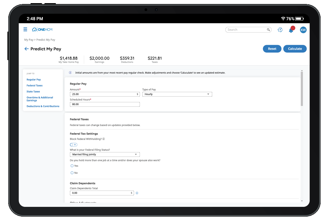 OnePoint HCM - Payroll - Predict My Pay (Use on Any Background)