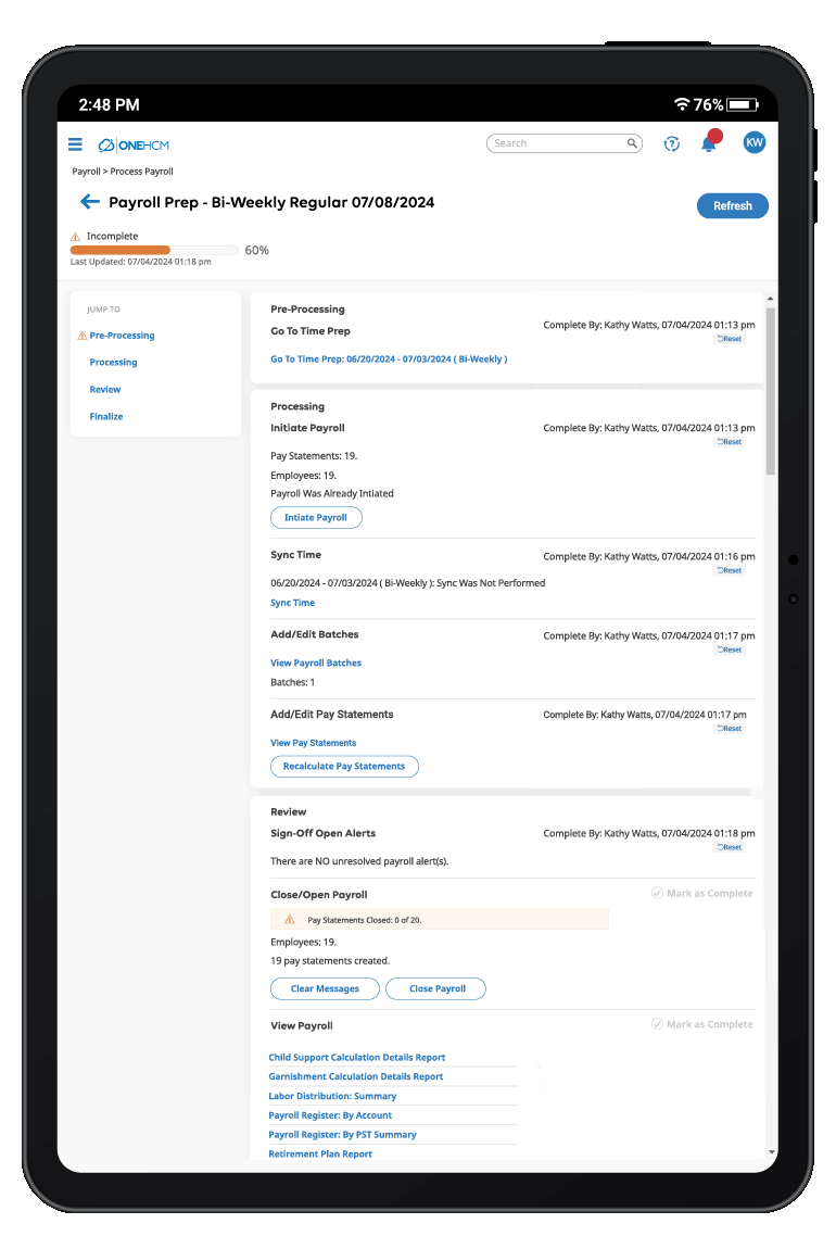 OnePoint HCM - Payroll - Process (Use on Any Background)