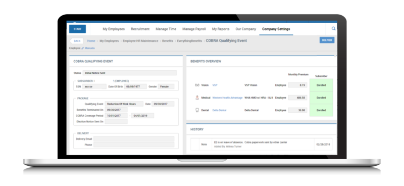 Web Based COBRA Administration