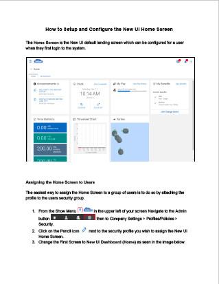 Configuring The New UI Home Screen and Assigning to Users