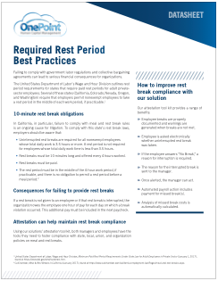 Download Meal and Rest Break Compliance Datasheet