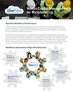 OnePoint HCM Manufacturing Solution Guide