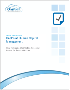 How to Enable Access to OnePoint HCM for Remote Workers
